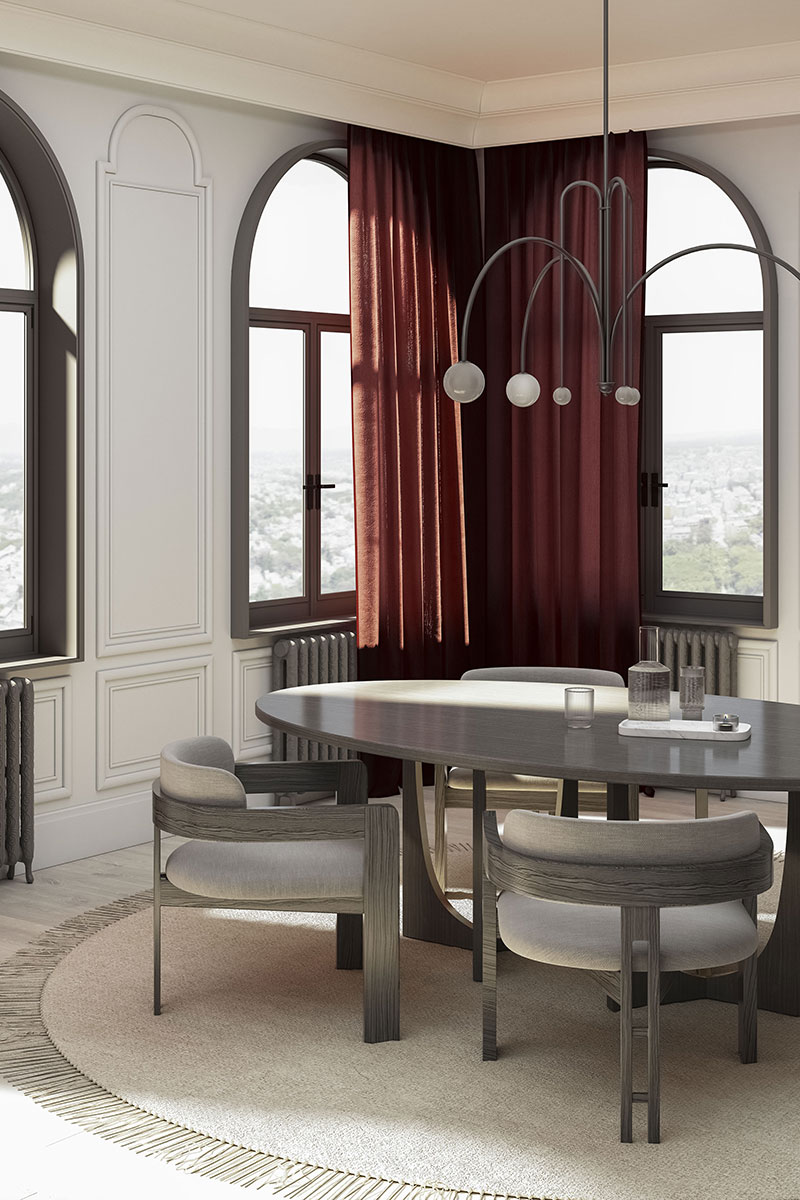 Contemporary kitchen with Gaudi profiles, view 1
