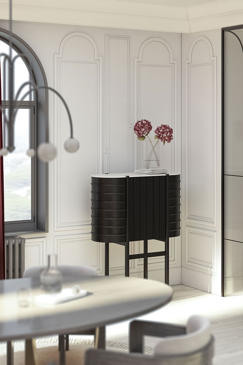 Contemporary kitchen with Gaudi profiles, view 2