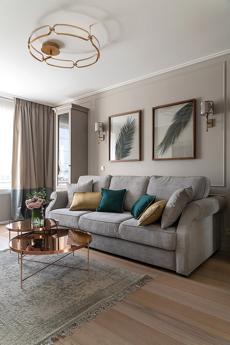 Living room with cornice 1.50.266 and wall moulding