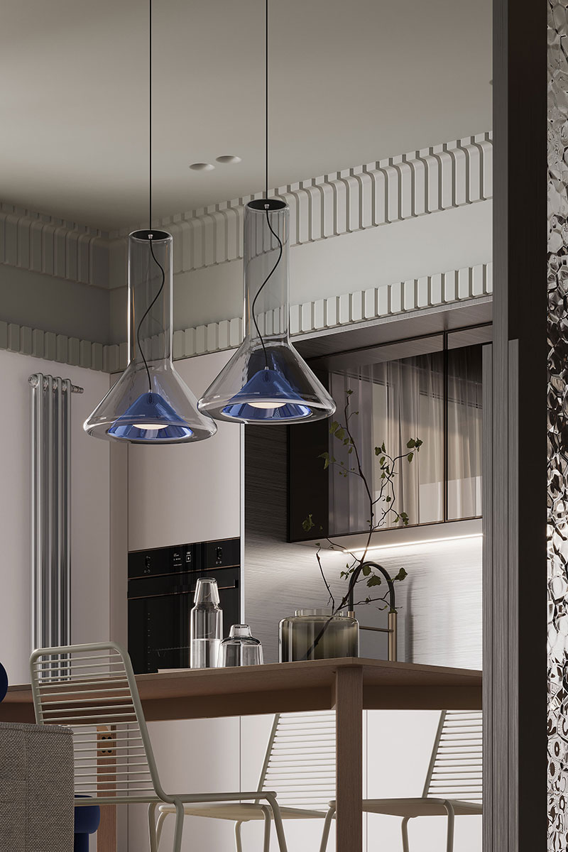 Modern kitchen with Gaudi profiles, view 2