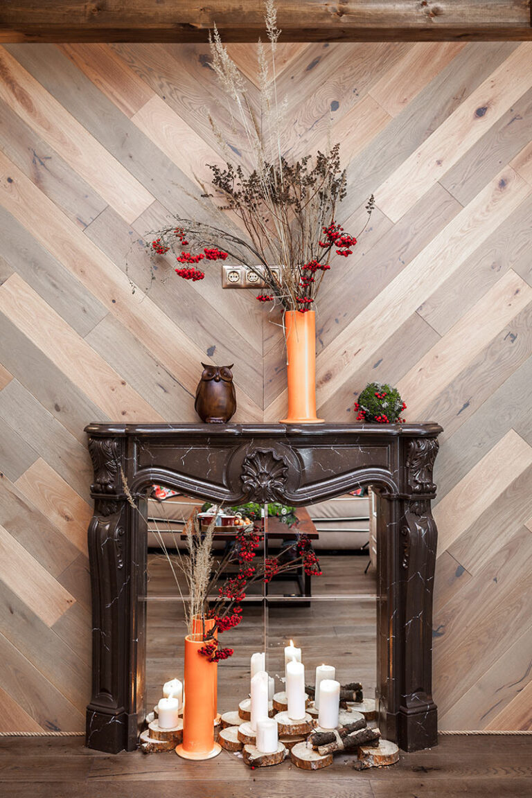 Rustic fireplace
