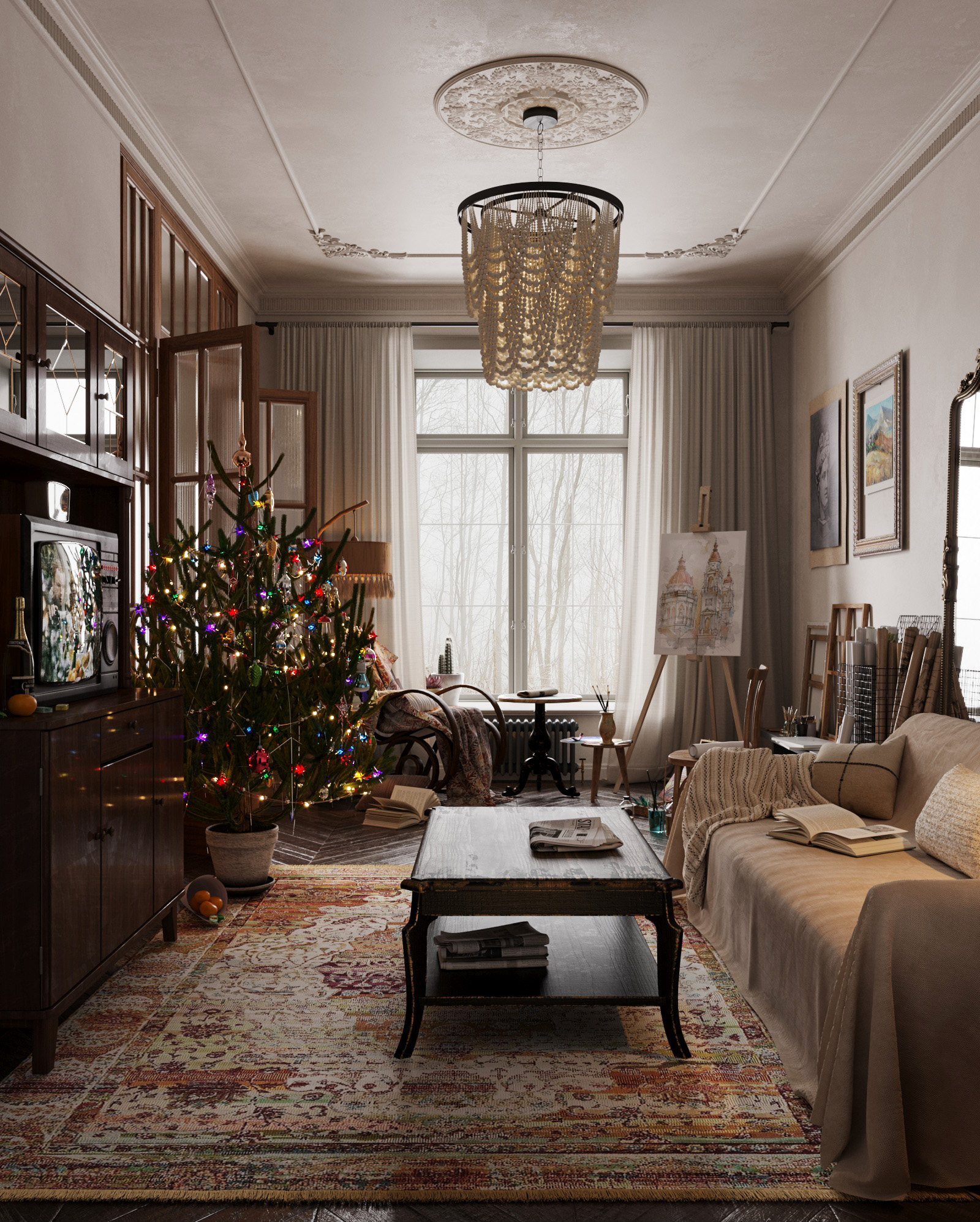 Living room made premium with gaudi coving products
