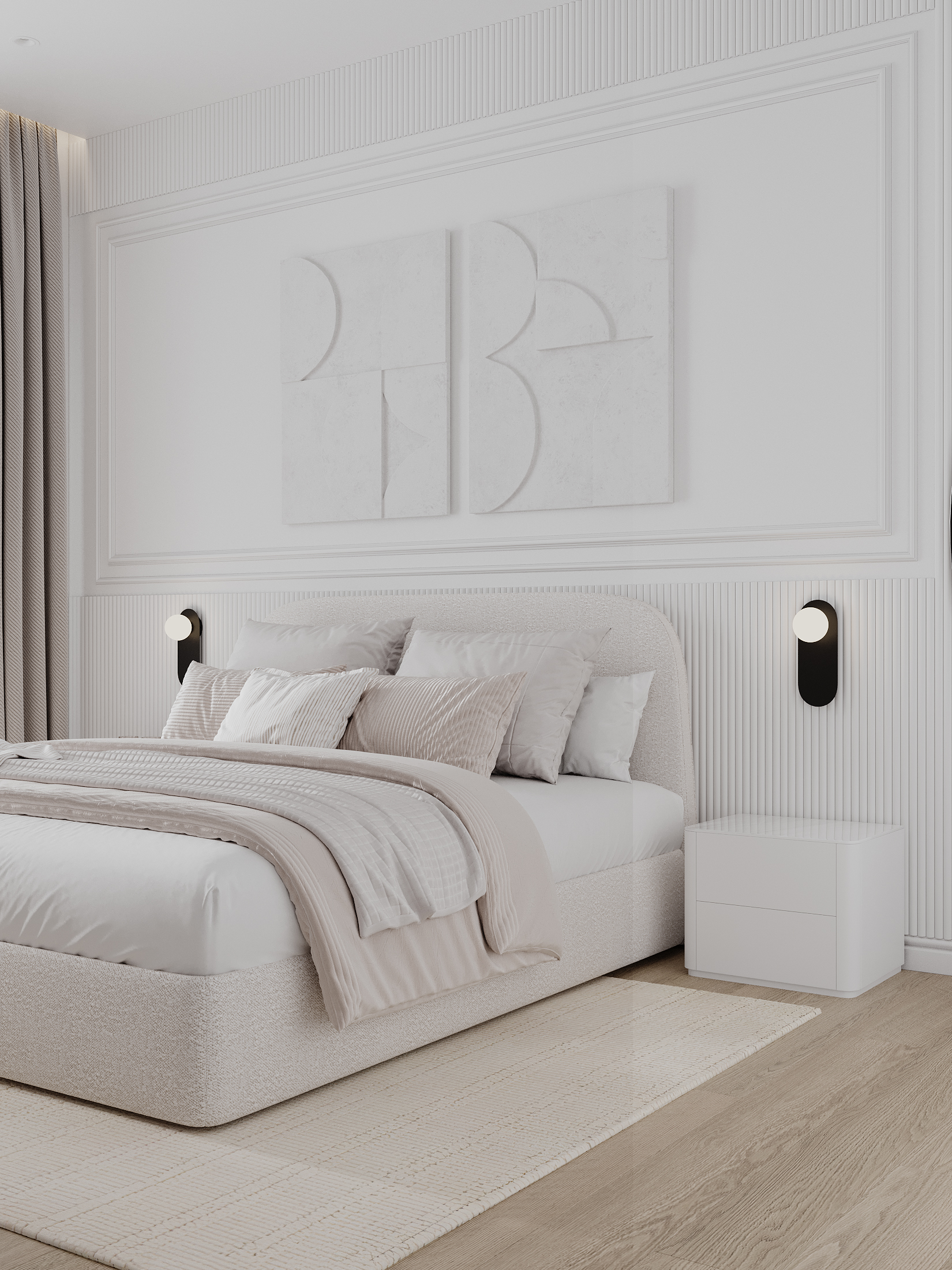 Bedroom interior made elegant with gaudi coving products