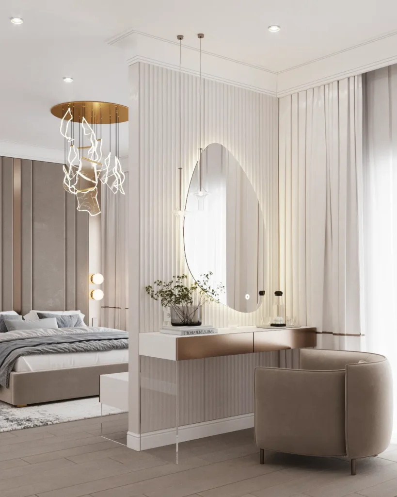 White and Gold themed Interior